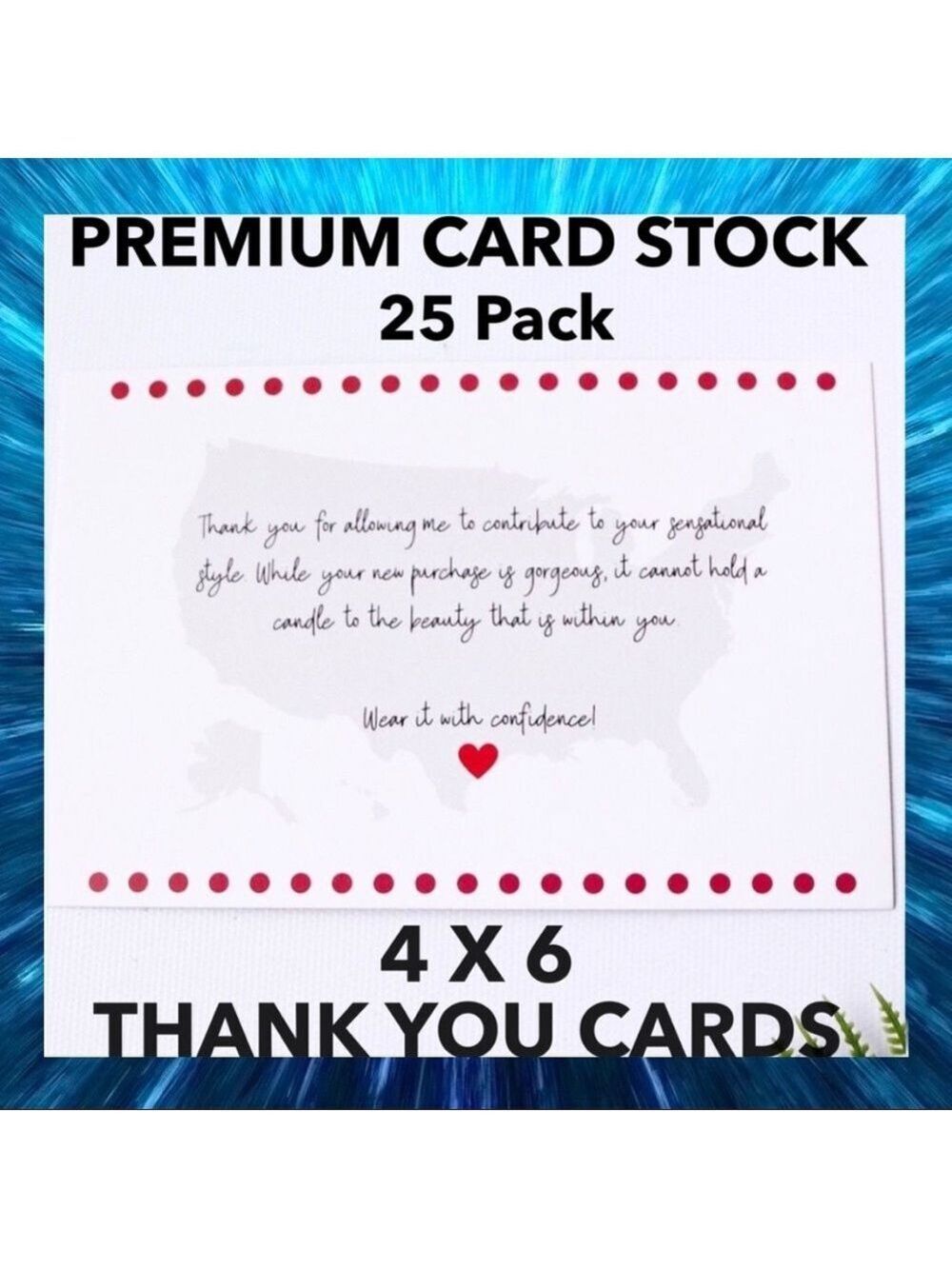 25 4X6 Confidence Thank You Cards PRICE IS FIRM - Picture 3 of 5
